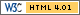HTML 4.01 konform Valid HTML 4.01 Transitional
